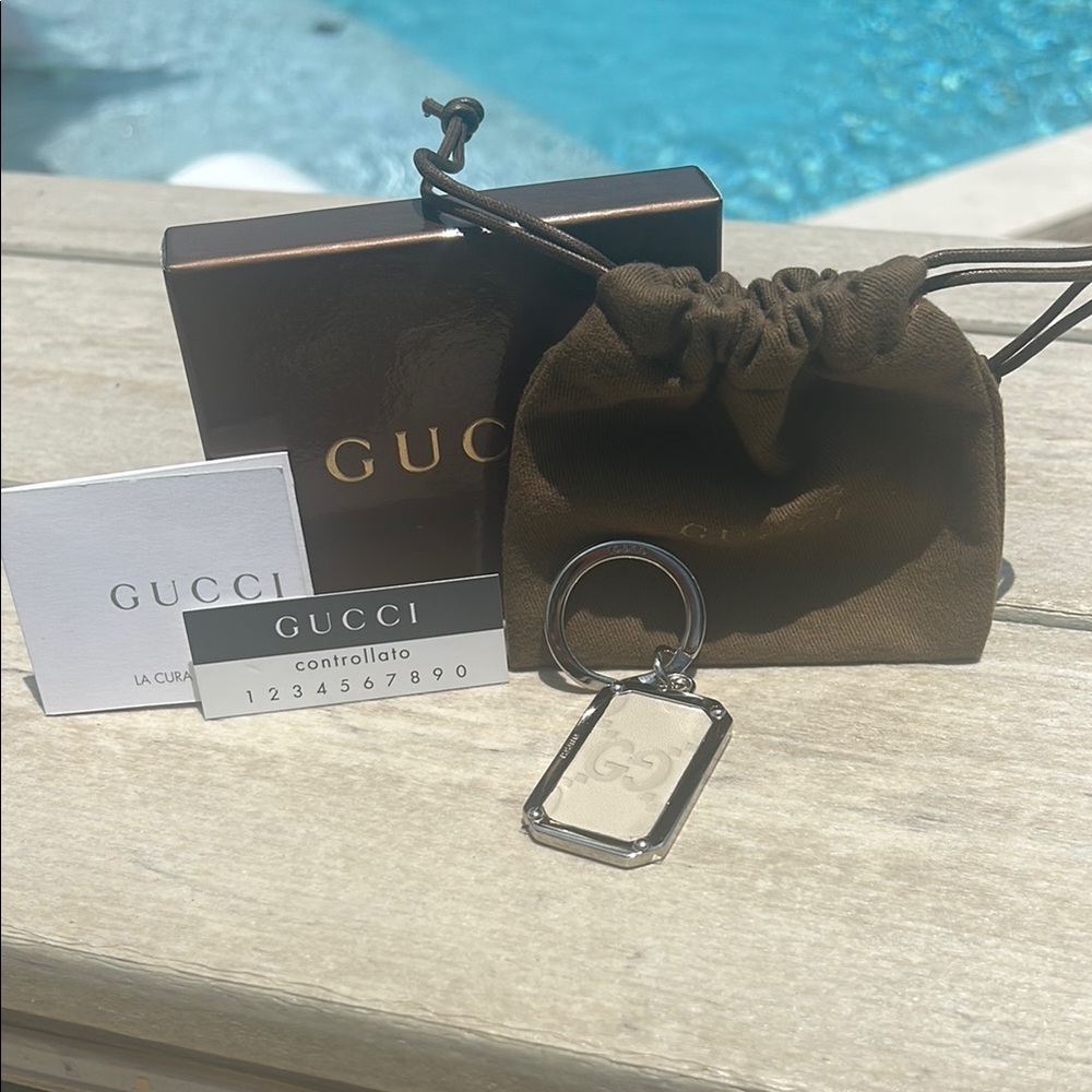 Gucci Guccisima Leather & Metal Key Ring